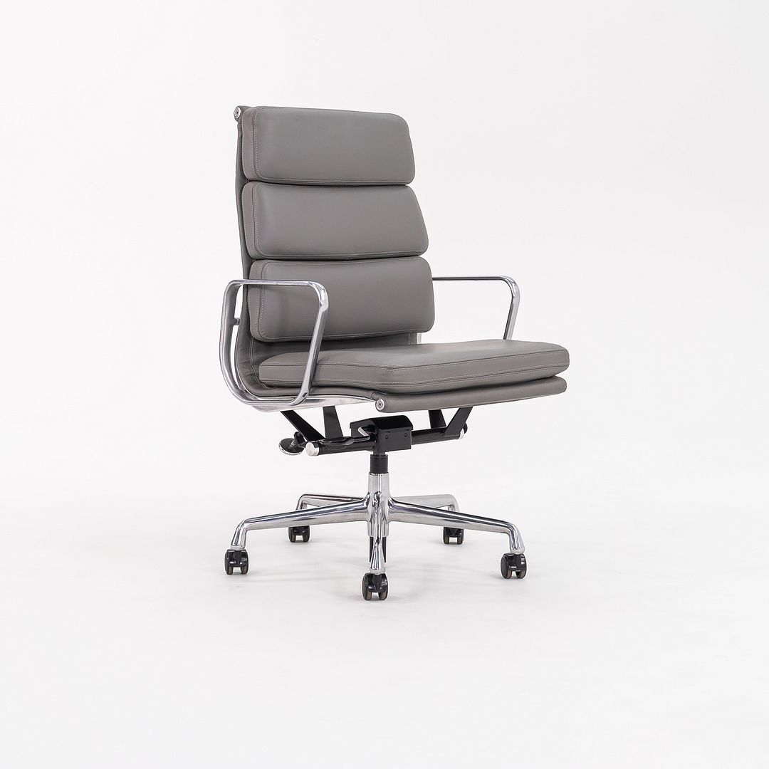 SOLD 2022 Soft Pad Executive Desk Chair by Charles and Ray Eames for Herman Miller in Grey Leather