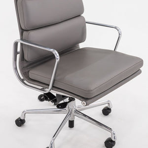 SOLD 2022 Soft Pad Executive Desk Chair by Charles and Ray Eames for Herman Miller in Grey Leather