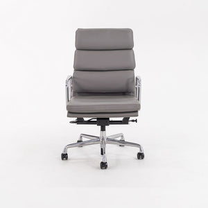 SOLD 2022 Soft Pad Executive Desk Chair by Charles and Ray Eames for Herman Miller in Grey Leather