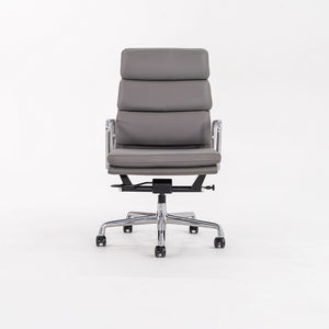 SOLD 2022 Soft Pad Executive Desk Chair by Charles and Ray Eames for Herman Miller in Grey Leather