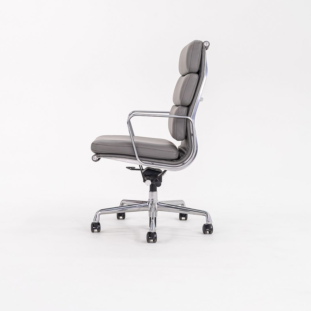 SOLD 2022 Soft Pad Executive Desk Chair by Charles and Ray Eames for Herman Miller in Grey Leather