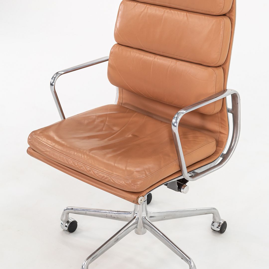 2004 Soft Pad Executive Desk Chair by Charles and Ray Eames for Herman Miller in Dark Tan Leather 12x Available