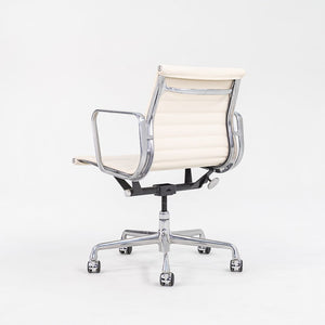 SOLD 2008 Aluminum Group Management Desk Chair in Smooth Cream Leather by Charles and Ray Eames for Herman Miller 2x Available