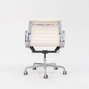 SOLD 2008 Aluminum Group Management Desk Chair in Smooth Cream Leather by Charles and Ray Eames for Herman Miller 2x Available