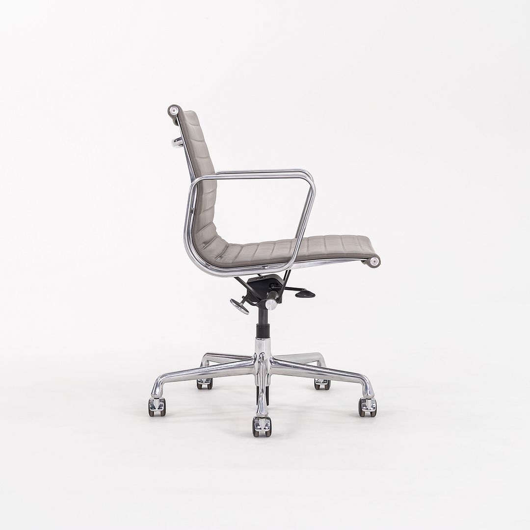 2015 Aluminum Group Management Desk Chair, Model EA335 by Charles and Ray Eames for Herman Miller in Grey Leather 8x Available