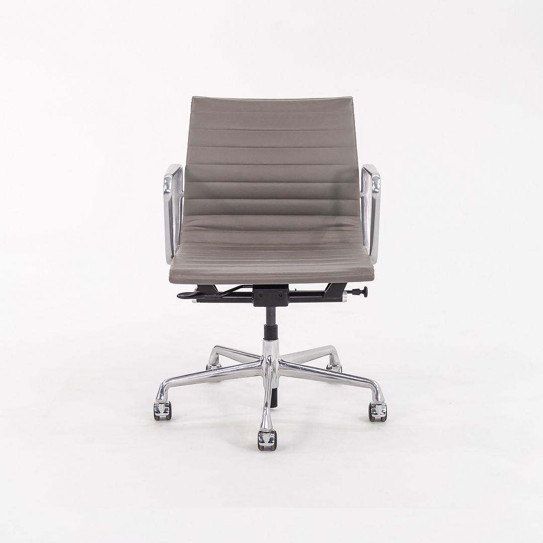 2015 Aluminum Group Management Desk Chair, Model EA335 by Charles and Ray Eames for Herman Miller in Grey Leather 8x Available