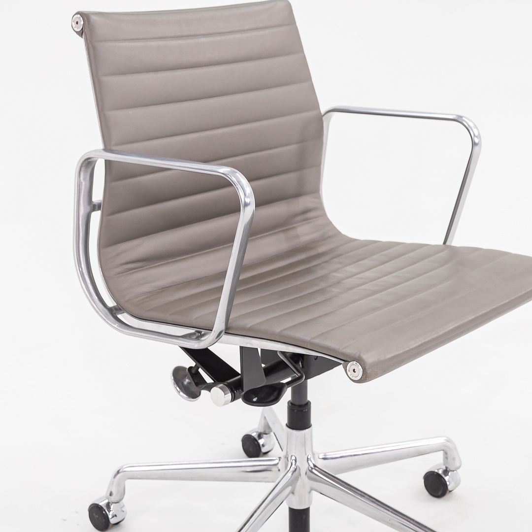 2015 Aluminum Group Management Desk Chair, Model EA335 by Charles and Ray Eames for Herman Miller in Grey Leather 8x Available