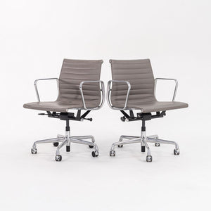 2015 Aluminum Group Management Desk Chair, Model EA335 by Charles and Ray Eames for Herman Miller in Grey Leather 8x Available