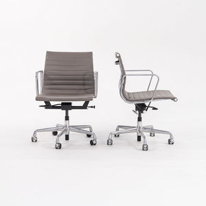 2015 Aluminum Group Management Desk Chair, Model EA335 by Charles and Ray Eames for Herman Miller in Grey Leather 8x Available