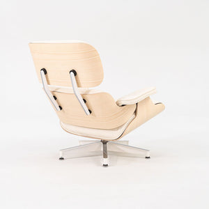 2023 670 / 671 Eames Lounge Chair and Ottoman by Charles and Ray Eames for Herman Miller in Ivory Leather and Ash