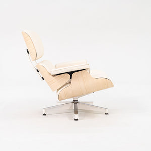 2023 670 / 671 Eames Lounge Chair and Ottoman by Charles and Ray Eames for Herman Miller in Ivory Leather and Ash