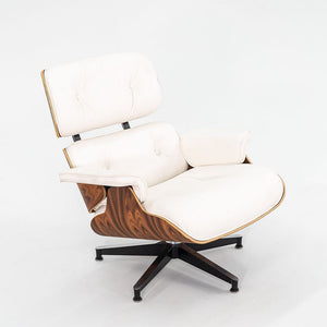 SOLD 2023 670 / 671 Eames Lounge Chair and Ottoman by Charles and Ray Eames for Herman Miller in White Leather and Palisander