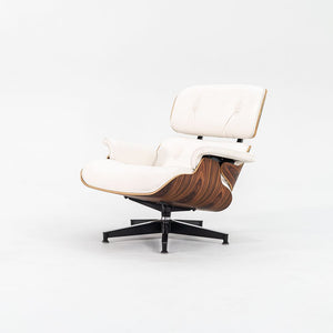 SOLD 2023 670 / 671 Eames Lounge Chair and Ottoman by Charles and Ray Eames for Herman Miller in White Leather and Palisander