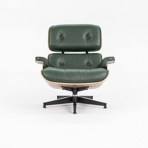 SOLD 2023 670 / 671 Eames Lounge Chair and Ottoman by Charles and Ray Eames for Herman Miller in Green Leather and Walnut