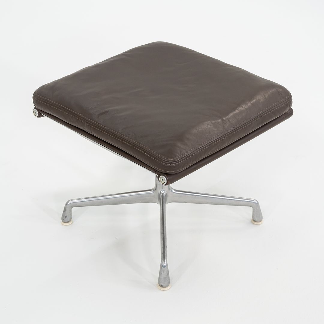 SOLD 1984 Herman Miller Eames Soft Pad Ottoman in Brown Leather