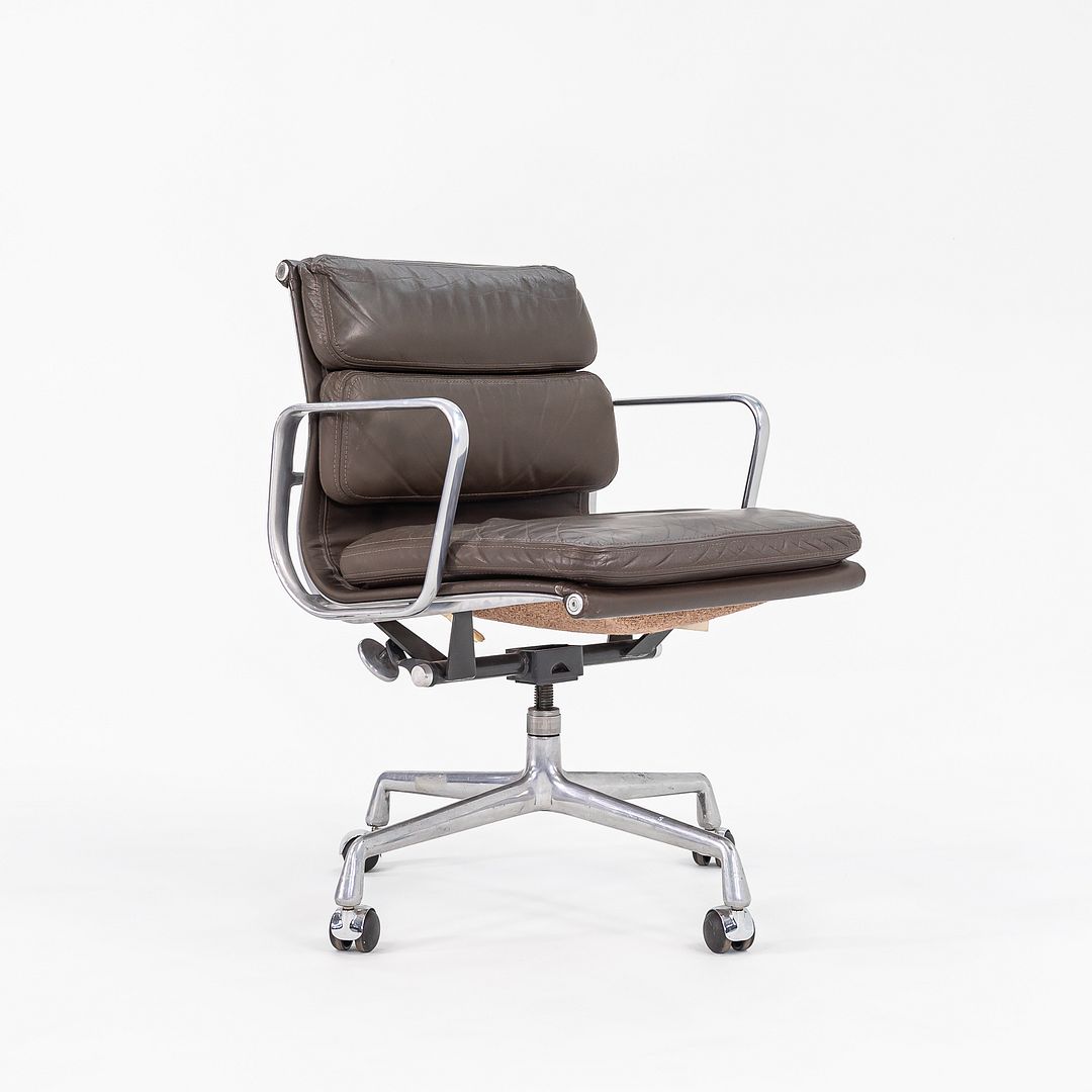 SOLD 1984 Soft Pad Management Desk Chair by Charles and Ray Eames for Herman Miller in Brown Leather