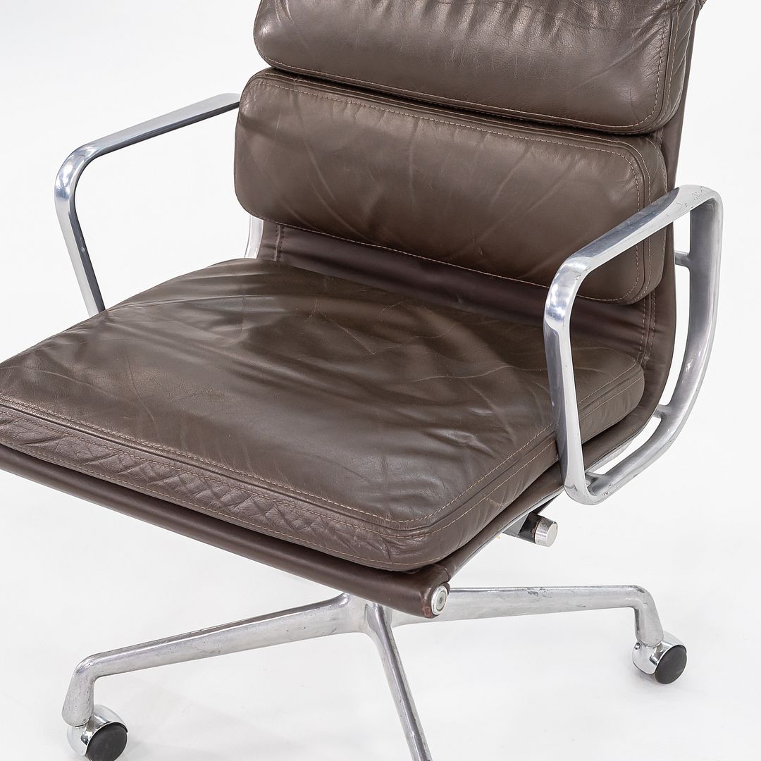 SOLD 1984 Soft Pad Management Desk Chair by Charles and Ray Eames for Herman Miller in Brown Leather