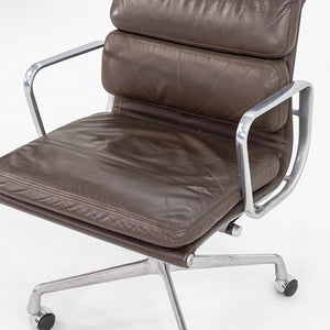SOLD 1984 Soft Pad Management Desk Chair by Charles and Ray Eames for Herman Miller in Brown Leather