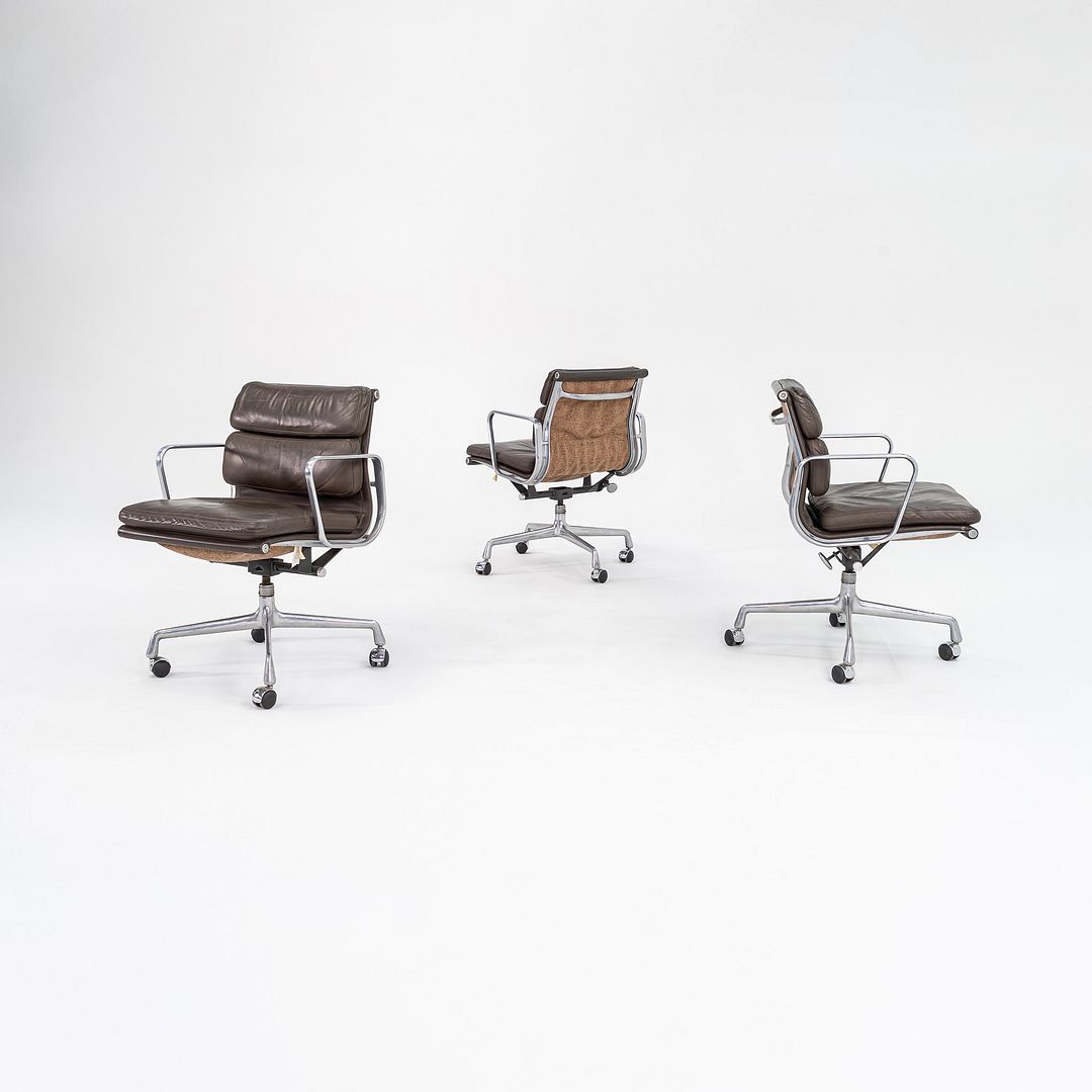 SOLD 1984 Soft Pad Management Desk Chair by Charles and Ray Eames for Herman Miller in Brown Leather