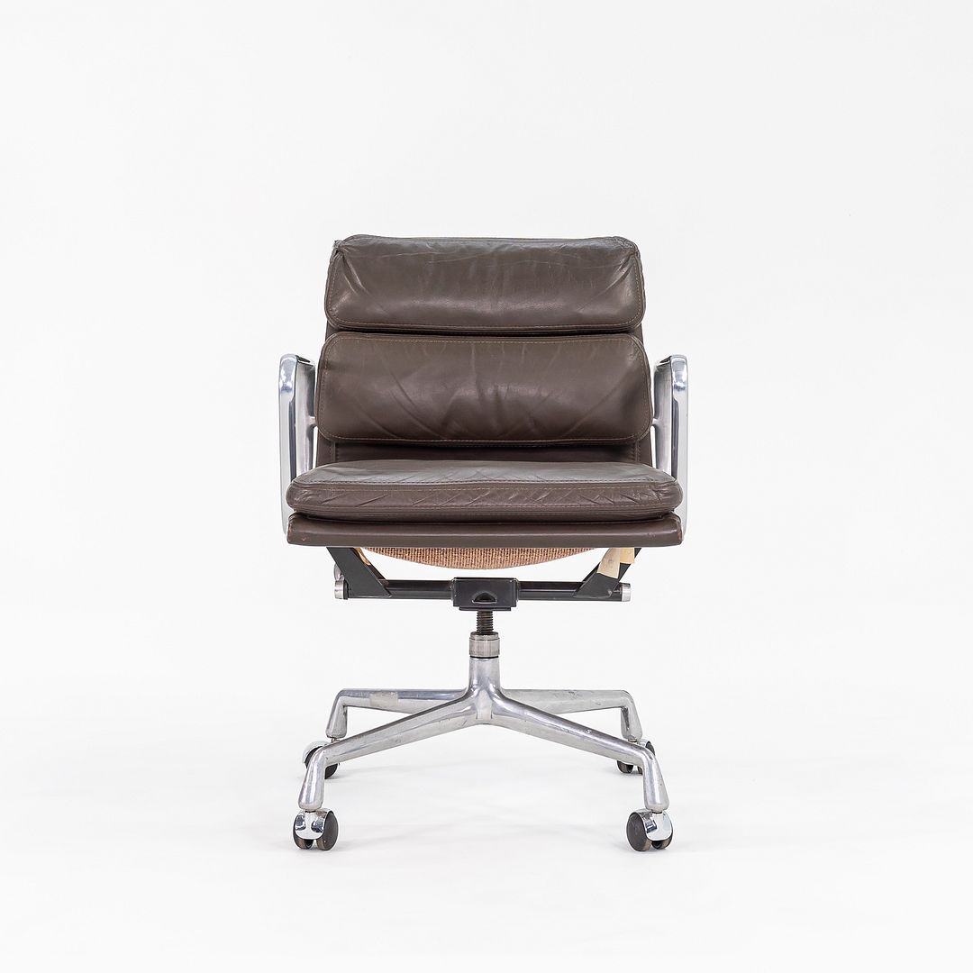 SOLD 1984 Soft Pad Management Desk Chair by Charles and Ray Eames for Herman Miller in Brown Leather
