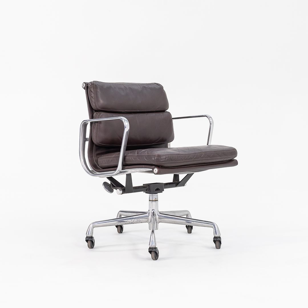 1989 Eames Soft Pad Management Chair, Model EA418 by Ray and Charles Eames for Herman Miller in Brown Leather