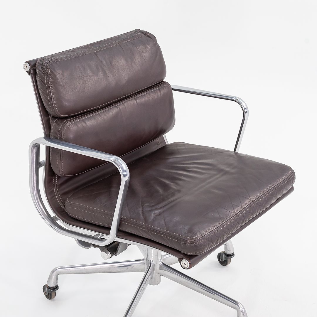 SOLD 1989 Eames Soft Pad Management Chair, Model EA418 by Ray and Charles Eames for Herman Miller in Brown Leather