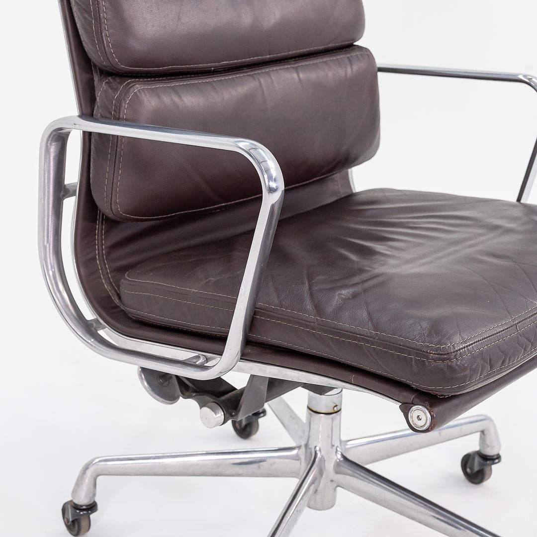 SOLD 1989 Eames Soft Pad Management Chair, Model EA418 by Ray and Charles Eames for Herman Miller in Brown Leather