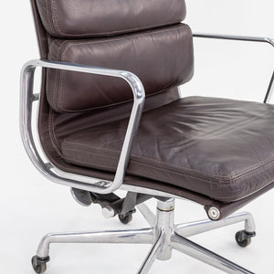 1989 Eames Soft Pad Management Chair, Model EA418 by Ray and Charles Eames for Herman Miller in Brown Leather