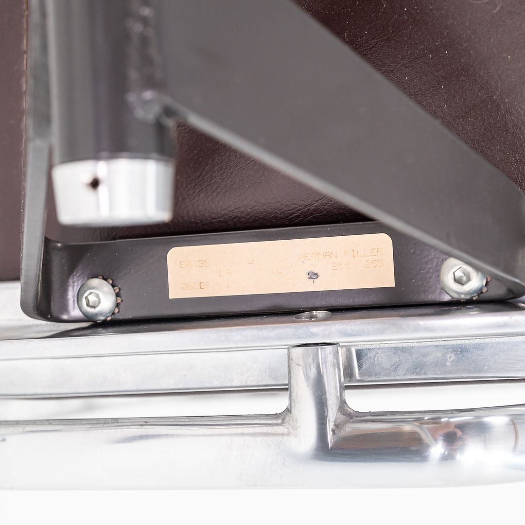 SOLD 1989 Eames Soft Pad Management Chair, Model EA418 by Ray and Charles Eames for Herman Miller in Brown Leather