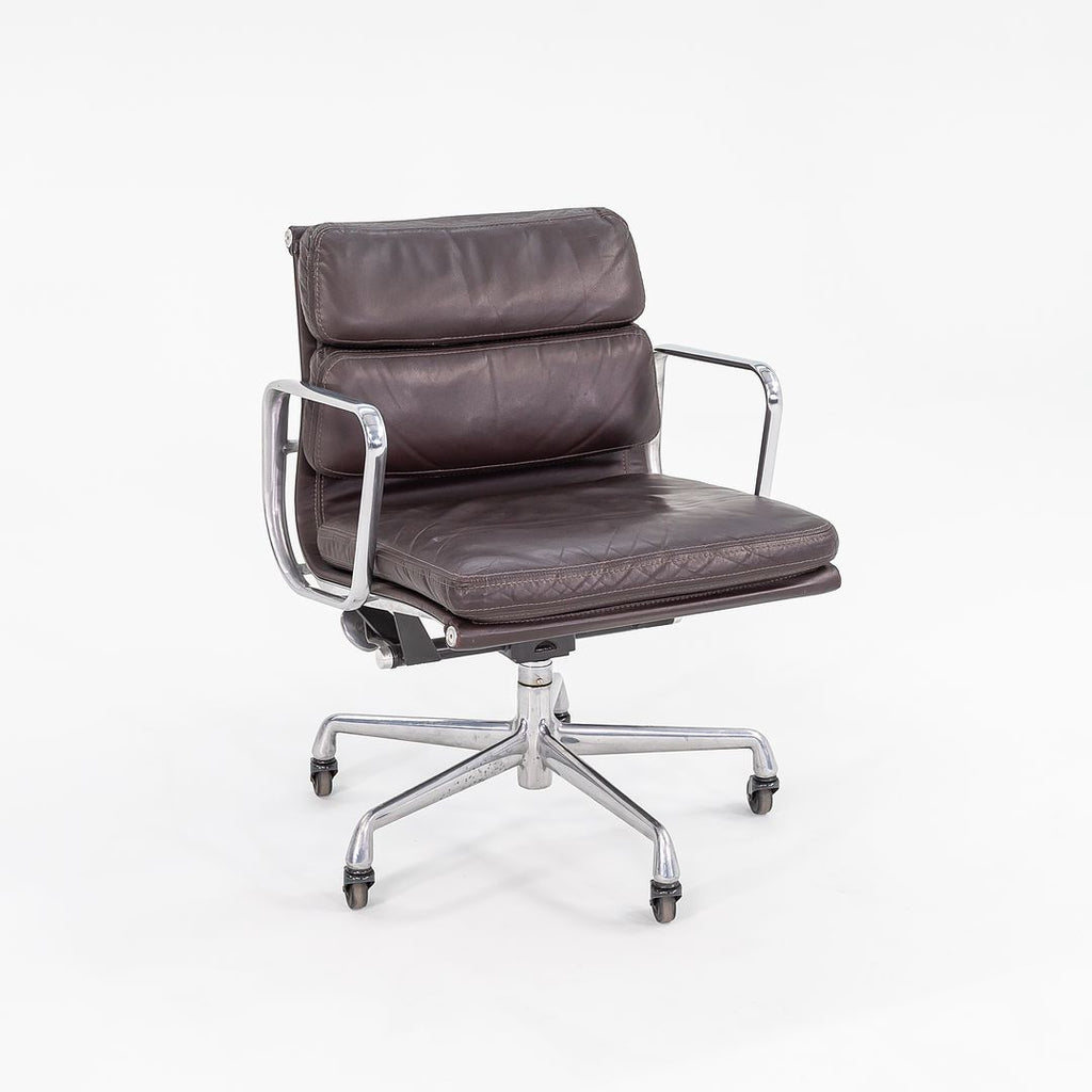 SOLD 1989 Eames Soft Pad Management Chair, Model EA418 by Ray and Charles Eames for Herman Miller in Brown Leather