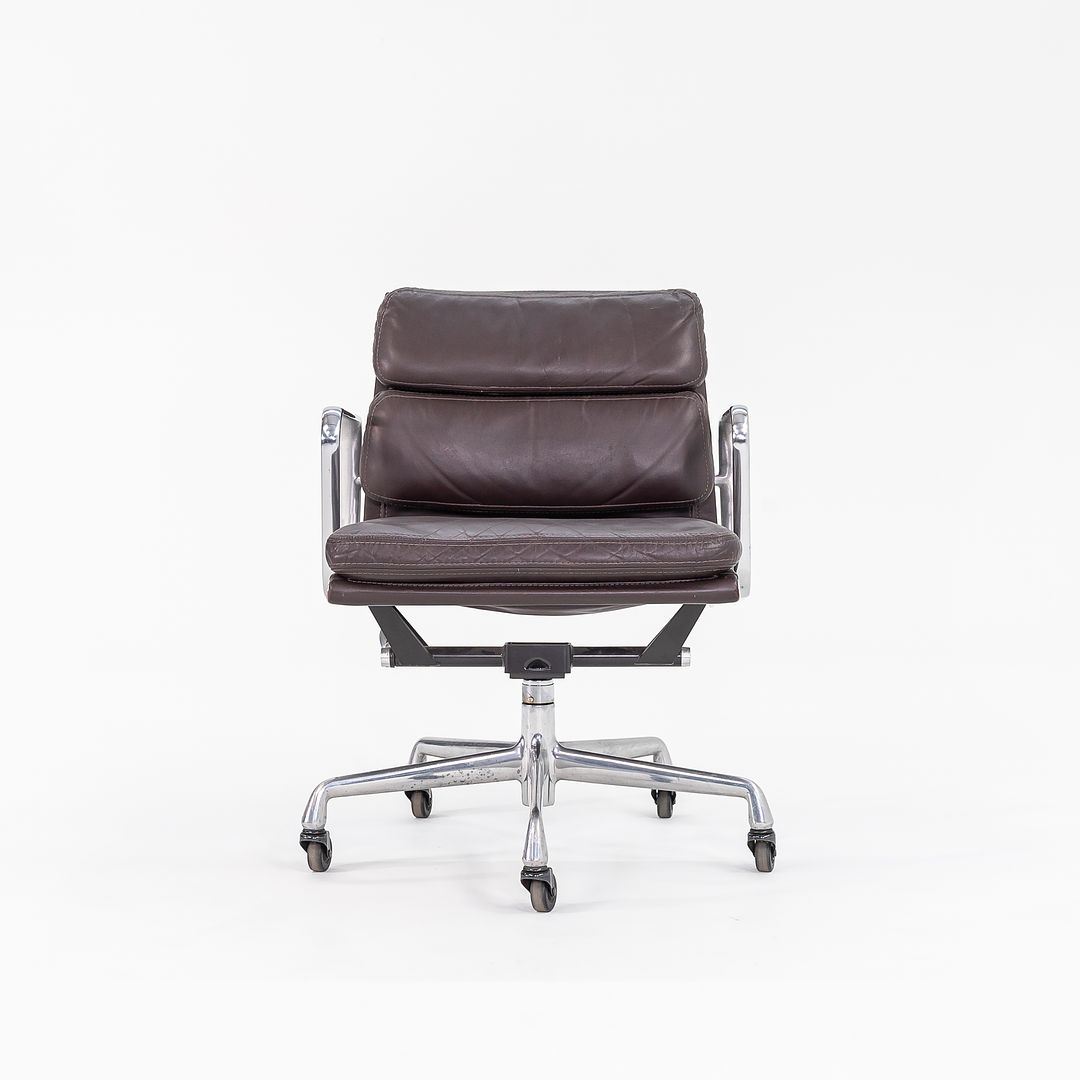 SOLD 1989 Eames Soft Pad Management Chair, Model EA418 by Ray and Charles Eames for Herman Miller in Brown Leather