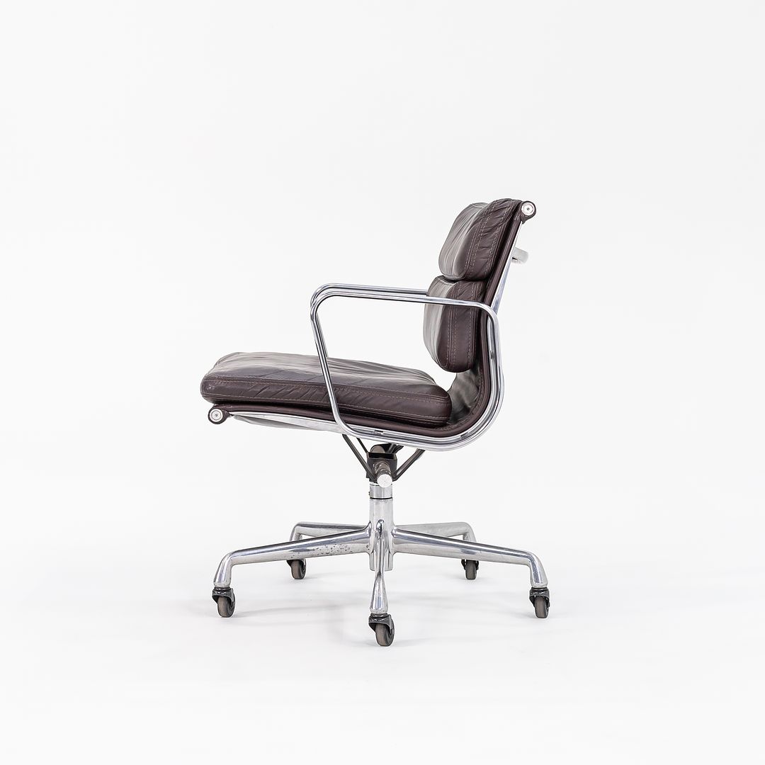 1989 Eames Soft Pad Management Chair, Model EA418 by Ray and Charles Eames for Herman Miller in Brown Leather