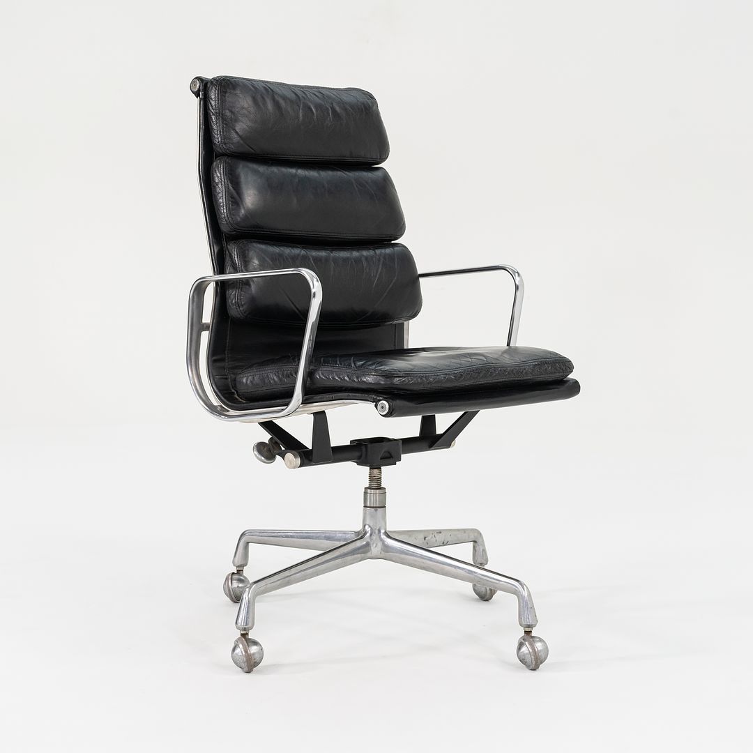 SOLD 1988 Soft Pad Executive Chair, Model EA420 by Ray and Charles Eames for Herman Miller in Black Leather