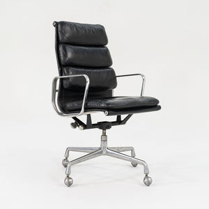 SOLD 1988 Soft Pad Executive Chair, Model EA420 by Ray and Charles Eames for Herman Miller in Black Leather