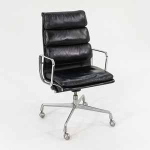 1975 Soft Pad Executive Chair, Model EA420 by Charles and Ray Eames for Herman Miller in Black Leather 3x Available