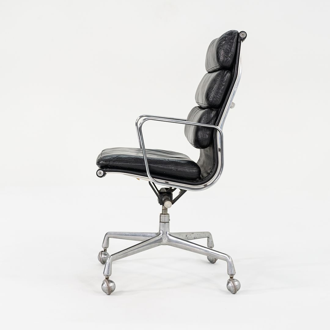 SOLD 1988 Soft Pad Executive Chair, Model EA420 by Ray and Charles Eames for Herman Miller in Black Leather
