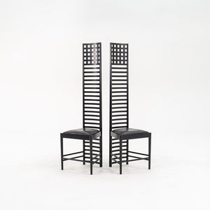 SOLD 1980s Pair of 292 Hill House 1 Dining Chairs by Charles Rennie Mackintosh