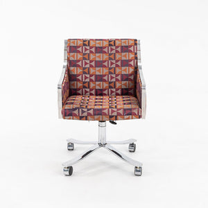1970s Bert England for Stow Davis Desk Chair on Castors with Patterned Fabric