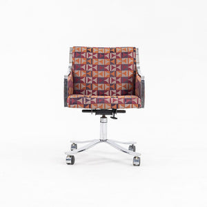 1970s Bert England for Stow Davis Desk Chair on Castors with Patterned Fabric