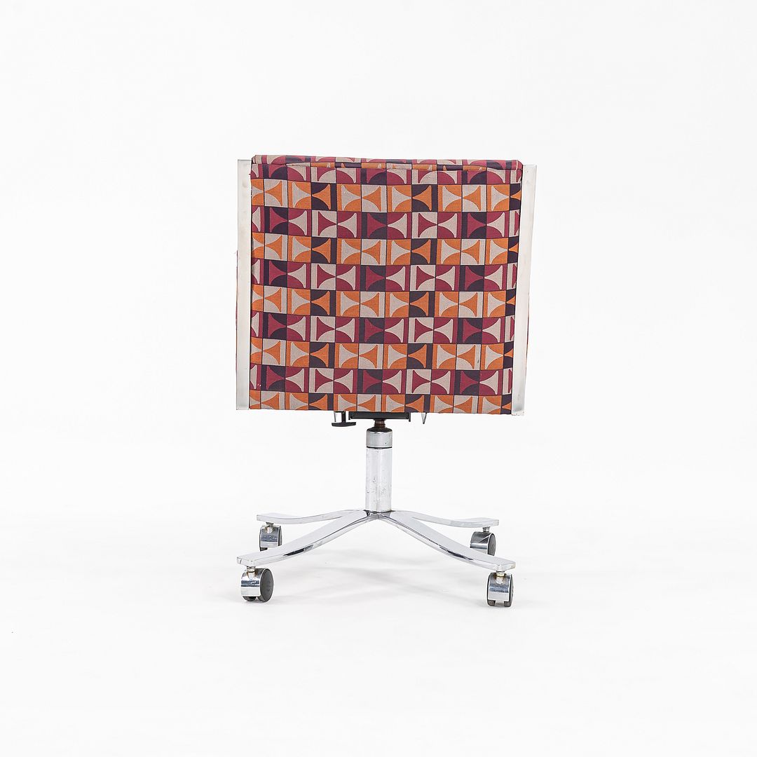1970s Bert England for Stow Davis Desk Chair on Castors with Patterned Fabric