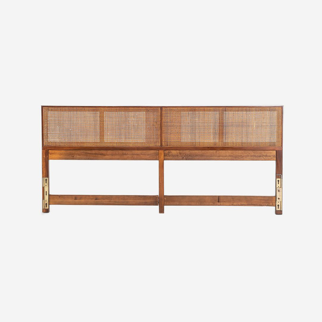 SOLD 1960s Headboard, Model 7703 by Paul McCobb for Calvin Furniture in Walnut with Cane