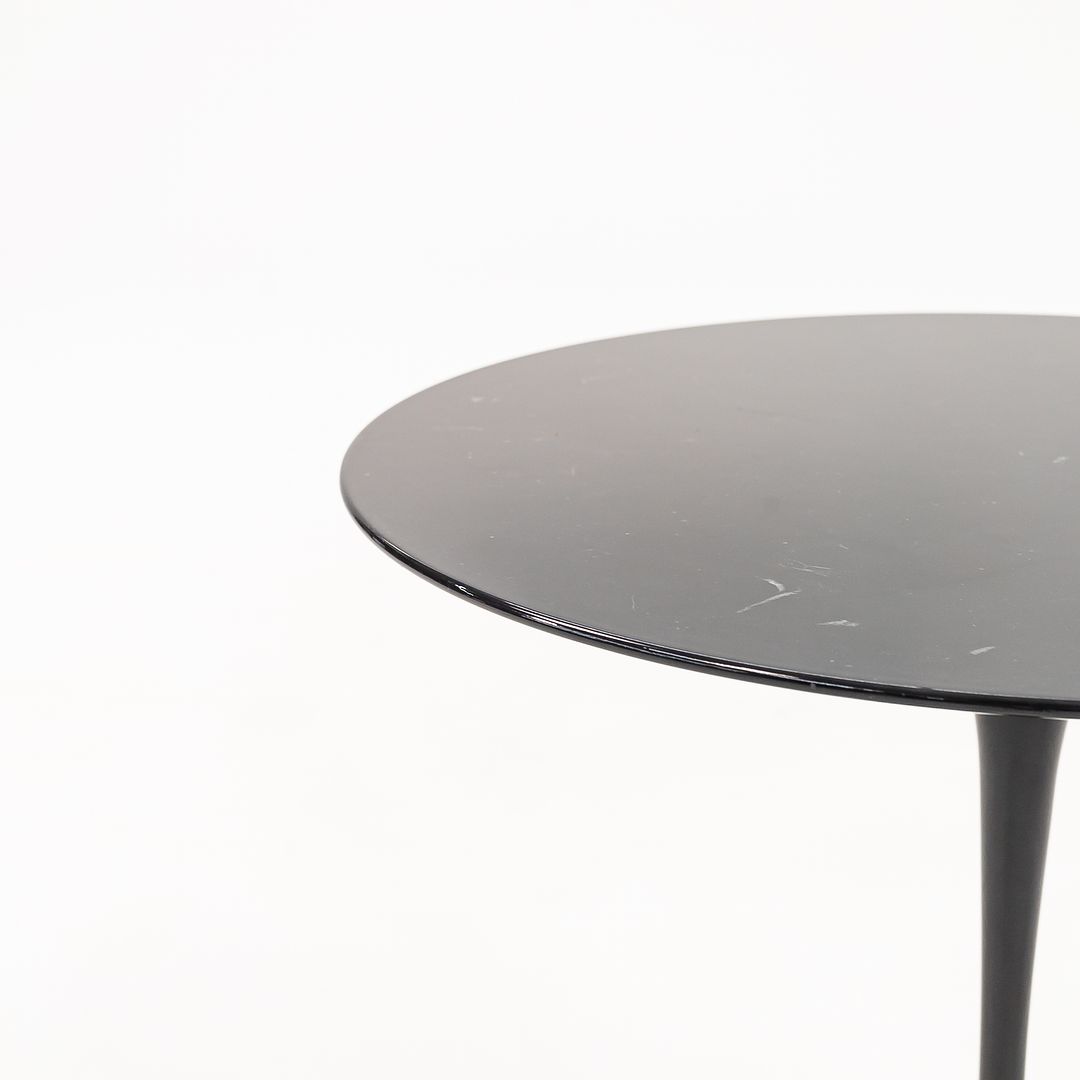 SOLD 2021 Pedestal Side Table, Model 163R by Eero Saarinen for Knoll Aluminum in Black Marble