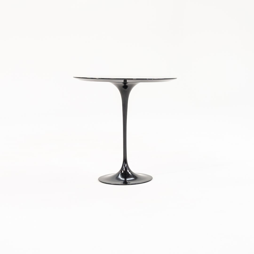 SOLD 2021 Pedestal Side Table, Model 163R by Eero Saarinen for Knoll Aluminum in Black Marble
