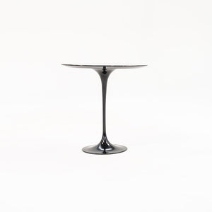 SOLD 2021 Pedestal Side Table, Model 163R by Eero Saarinen for Knoll Aluminum in Black Marble