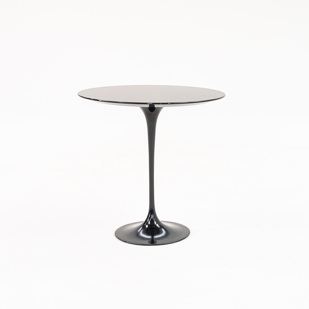 SOLD 2021 Pedestal Side Table, Model 163R by Eero Saarinen for Knoll Aluminum in Black Marble