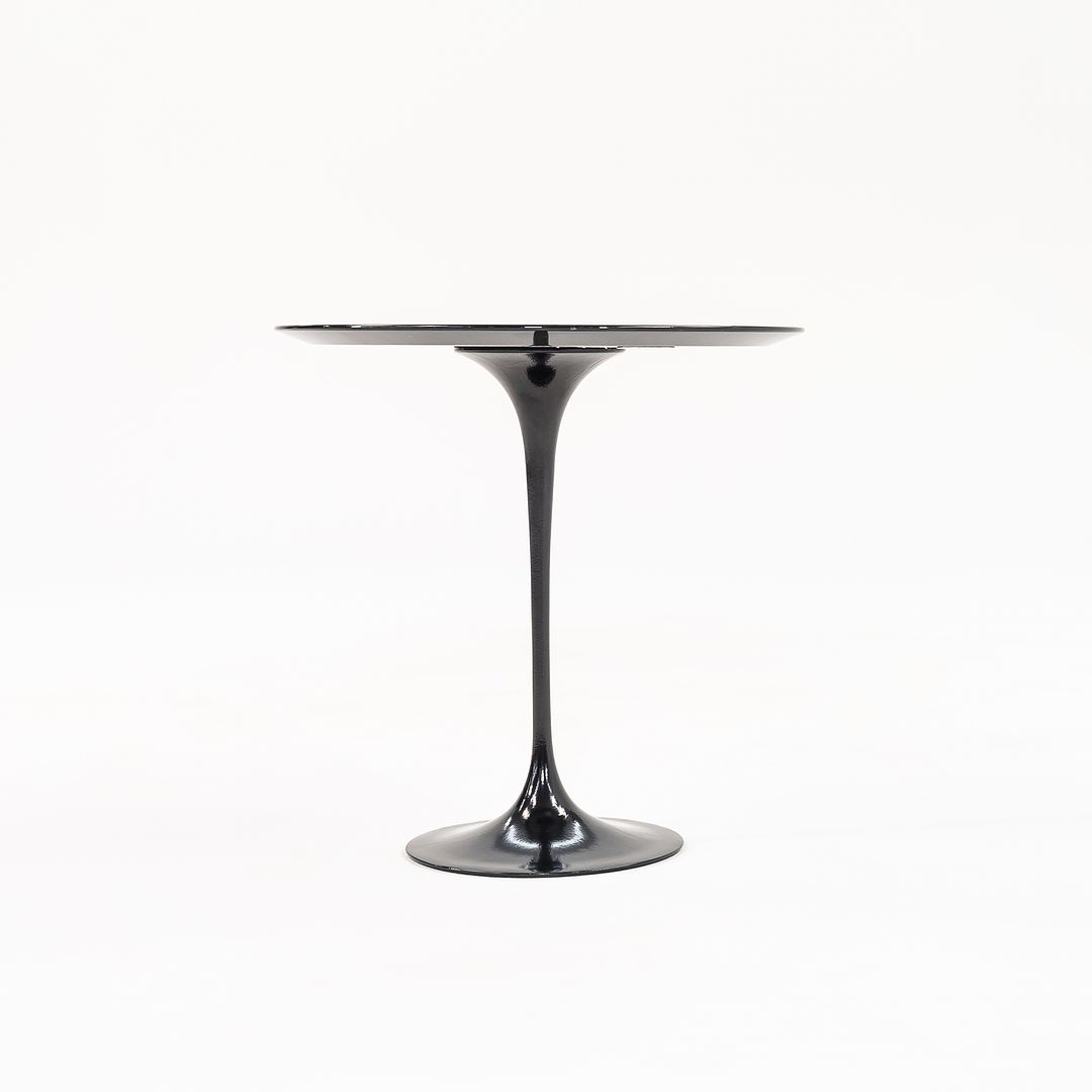 SOLD 2021 Pedestal Side Table, Model 163R by Eero Saarinen for Knoll Aluminum in Black Marble