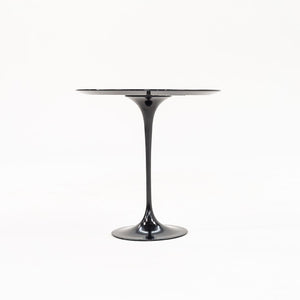 SOLD 2021 Pedestal Side Table, Model 163R by Eero Saarinen for Knoll Aluminum in Black Marble