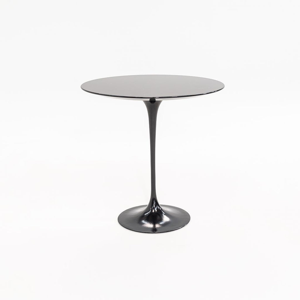 SOLD 2021 Pedestal Side Table, Model 163R by Eero Saarinen for Knoll Aluminum in Black Marble