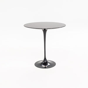 SOLD 2021 Pedestal Side Table, Model 163R by Eero Saarinen for Knoll Aluminum in Black Marble