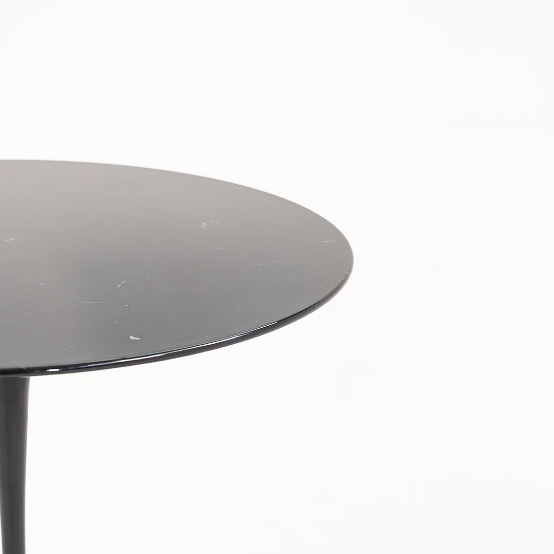 SOLD 2021 Pedestal Side Table, Model 163R by Eero Saarinen for Knoll Aluminum in Black Marble